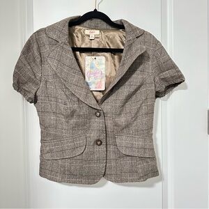 Candie's Women's Brown Short Sleeve Blazer XL